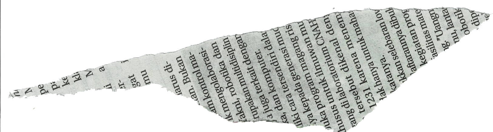 Ripped Newspaper Strip Cutout